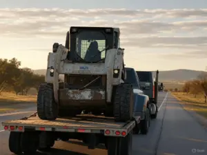 Compact skid steer ready for shipping