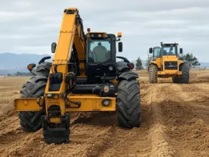 Telehandler ready for heavy equipment transport