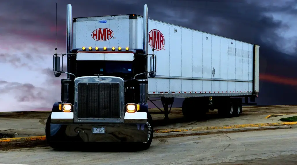 Semi trailer on a highway